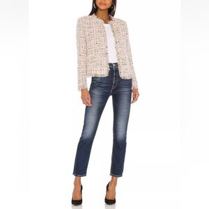 Re/Done Comfort Stretch High Rise Ankle Crop 28 Midnight Blue Button Fly